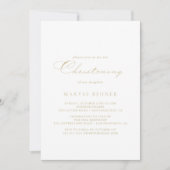 Elegante Moderne Kalligrafie Gold Christening Einladung (Vorderseite)