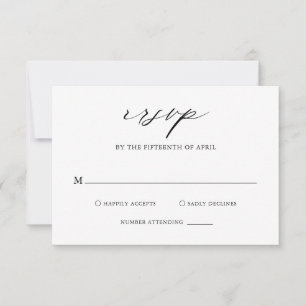 Elegante moderne Kalligrafie-Hochzeit RSVP Karte