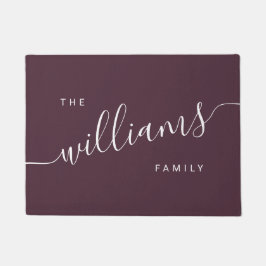 Elegante moderne Kalligrafie lila & weiß Fußmatte