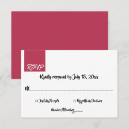 Elegante Moderne Kalligrafie Magenta Classy Weddin RSVP Karte