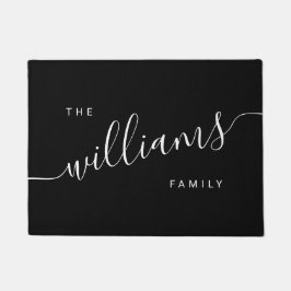 Elegante moderne Kalligrafie Schwarz & Weiß Fußmatte
