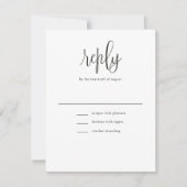 Elegante moderne Kalligrafie Schwarz-Weiß-Hochzeit RSVP Karte (Vorderseite)
