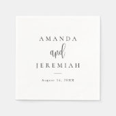 Elegante moderne Kalligrafie Schwarz-Weiß-Hochzeit Serviette (Vorderseite)