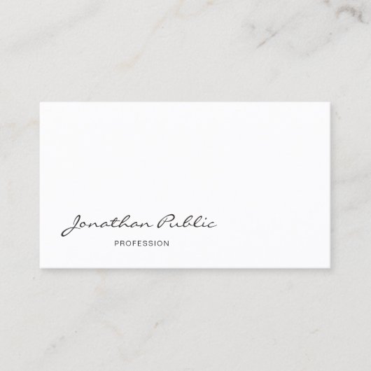 Elegante moderne Kalligrafie Script Cool sauber Sc Visitenkarte (Vorderseite)