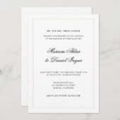 Elegante moderne Kalligrafie Script White Wedding Einladung (Vorne/Hinten)