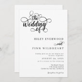 Elegante moderne Kalligrafie-Skripte Hochzeit Einladung (Vorne/Hinten)