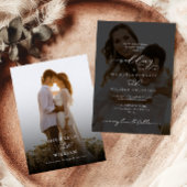 Elegante moderne Kalligraphie 2-Foto Hochzeit Einladung