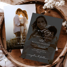 Elegante moderne Kalligraphie 2-Foto Hochzeit