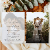 Elegante moderne Kalligraphie 2-Foto Hochzeit Save The Date