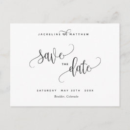 Elegante moderne Kalligraphie Hochzeit retten das  Postkarte