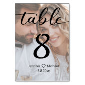 elegante moderne Kalligraphie Hochzeit verblassten Tischnummer (Vorderseite)
