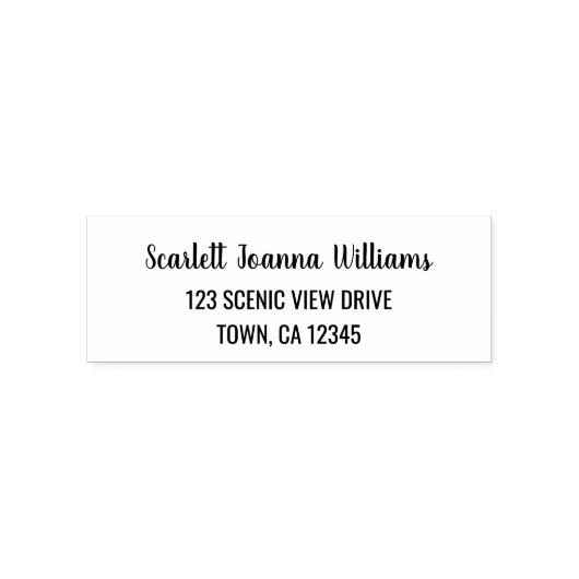 Elegante moderne Kalligraphie Name Rücksendeadress Permastempel (Design)