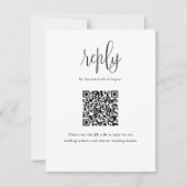 Elegante moderne Kalligraphie QR Code Hochzeit RSVP Karte (Vorderseite)