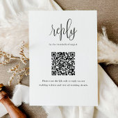 Elegante moderne Kalligraphie QR Code Hochzeit RSVP Karte
