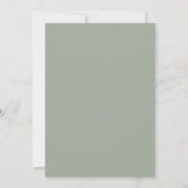 Elegante Moderne Kalligraphie Sage Green Wedding Einladung (Rückseite)