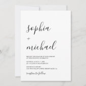 Elegante moderne Kalligraphie Schwarz & Weiß Hochz Einladung (Vorderseite)