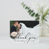 Elegante moderne Kalligraphie Vielen Dank für Ihre Postkarte (Stehend Vorderseite)