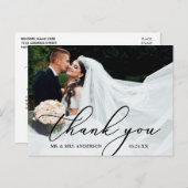 Elegante moderne Kalligraphie Vielen Dank für Ihre Postkarte (Vorne/Hinten)