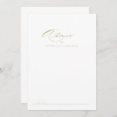 Elegante moderne kalligraphische Hochzeit Hinweiskarte (Vorne/Hinten)