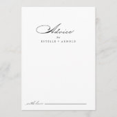 Elegante moderne kalligraphische Hochzeitsberatung Hinweiskarte (Vorderseite)