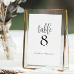 Elegante moderne kalligraphische Hochzeitsszenarie Tischnummer<br><div class="desc">Die elegante moderne kalligraphische Hochzeitsstiftung zeichnet sich durch eine kühne und moderne Kalligraphie aus,  die mit klassischen Tischnummern kombiniert wird.</div>