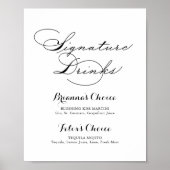 Elegante moderne kalligraphische Signature Drinks Poster (Vorne)