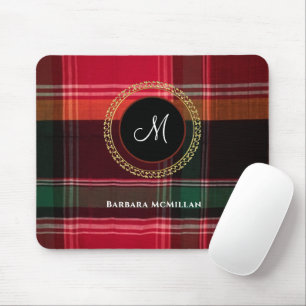 Elegante Moderne Karierte Madras Persönliche Gesta Mousepad