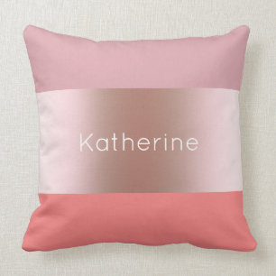 Elegante moderne Kick-Rose Gold rosa Korallen gest Kissen