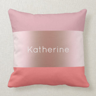 Elegante moderne Kick-Rose Gold rosa Korallen gest Kissen