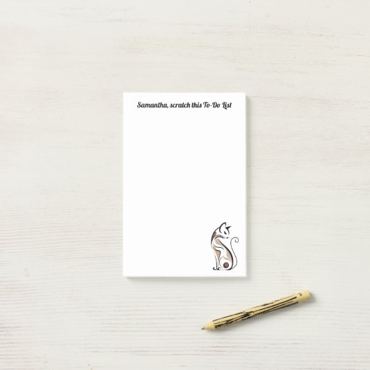 Elegante Moderne Kitty, Cat Mama, lustig Personali Post-it Klebezettel (Auf Schreibtisch)