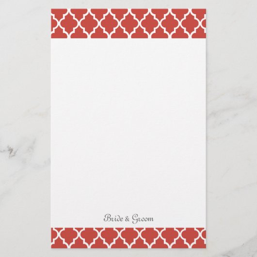 Elegante, moderne, klassische Hochzeit mit rotem V Briefpapier (Vorderseite)