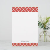 Elegante, moderne, klassische Hochzeit mit rotem V Briefpapier (Stehend Vorderseite)