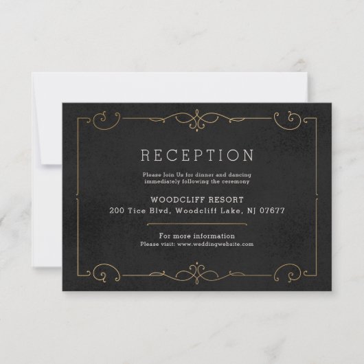 Elegante moderne klassische Hochzeitskarte RSVP Karte (Vorderseite)