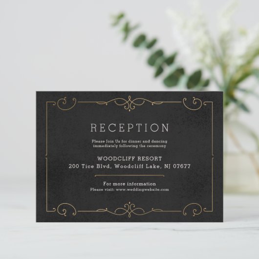 Elegante moderne klassische Hochzeitskarte RSVP Karte (Stehend Vorderseite)