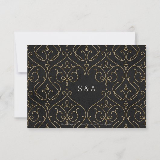 Elegante moderne klassische Hochzeitskarte RSVP Karte (Rückseite)