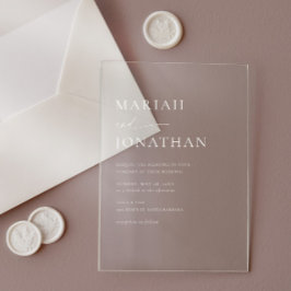 Elegante Moderne klassische Minimalistische Hochze Acryleinladungen