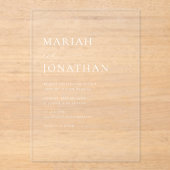 Elegante Moderne klassische Minimalistische Hochze Acryleinladungen (Vorderseite)