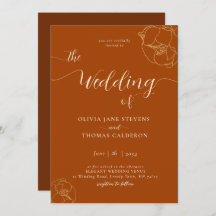 Elegante Moderne klassische Rostbraun-Blumenhochze