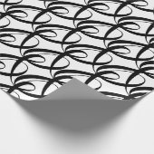 Elegante, moderne klassische Schwarz-Weiß-Hochzeit Geschenkpapier (Ecke)