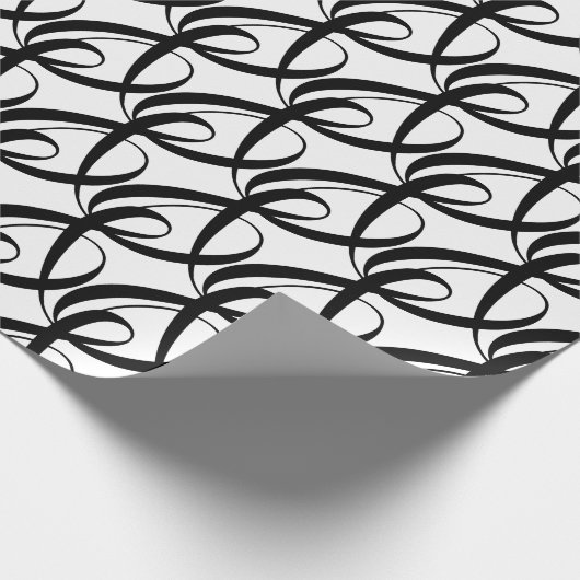 Elegante, moderne klassische Schwarz-Weiß-Hochzeit Geschenkpapier (Ecke)