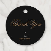 Elegante Moderne Klassische Schwarze Goldene Hochz Geschenkanhänger (Vorderseite)