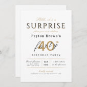 Elegante moderne, klassische Überraschung 40. Gebu Einladung (Vorne/Hinten)