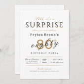 Elegante moderne, klassische Überraschung 80. Gebu Einladung (Vorne/Hinten)