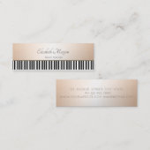 Elegante Moderne, Klaviertasten, Musiklehrer Mini Visitenkarte (Vorne/Hinten)