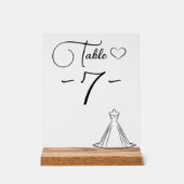 Elegante moderne Kleidung Silhouette Herz Tischnum Acrylschild (Vorderseite)