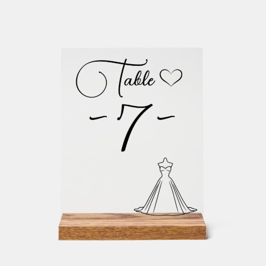 Elegante moderne Kleidung Silhouette Herz Tischnum Acrylschild (Vorderseite)