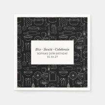 Elegante moderne Kochparty-Chef-Geburtstagsfeier