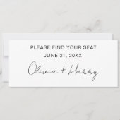 Elegante moderne Kopfkarte für Hochzeitstische Einladung (Vorderseite)