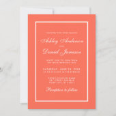 Elegante, moderne Korallen und weiße Hochzeiten Ei Einladung (Vorderseite)