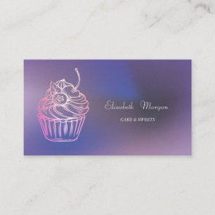 Elegante moderne Kuchensüßigkeiten, Cupcake Lila Visitenkarte